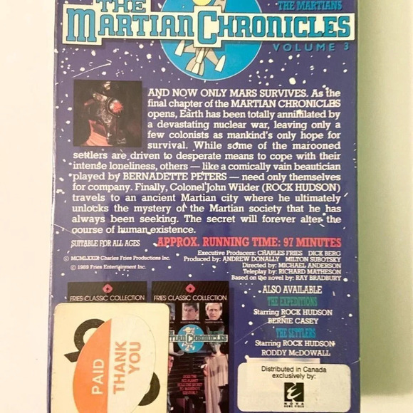 1989 The Martian Chronicles Volume 3 VHS Video Tape Sealed - Picture 14 of 16